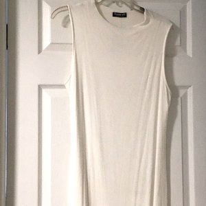 White Mock Neck Body Con Dress